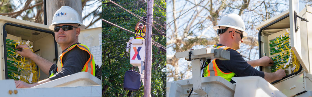 CT Fiber Operator Sertex installing a fiber drop to the home